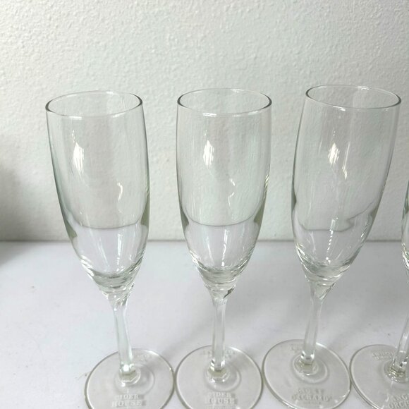 Angry Orchard Hard Cider Flute Glass Cider House Set of 4 Stemmed Embossed - Picture 2 of 9